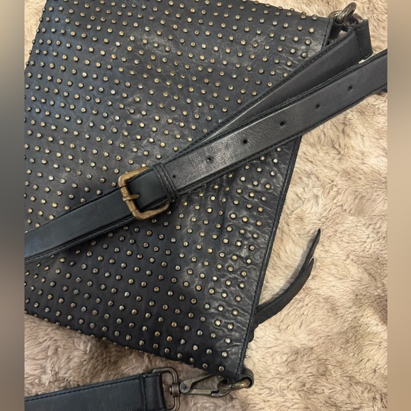 PLATANIA Genuine Italian Leather Studded Crossbody Bag - Picture 2 of 6